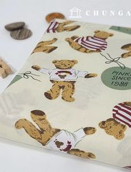 棉混紡布料泰迪熊布料 Papillon Teddy