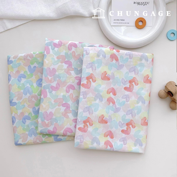 棉布60% 愛心布 寬幅 Pastel Love Heart 3種