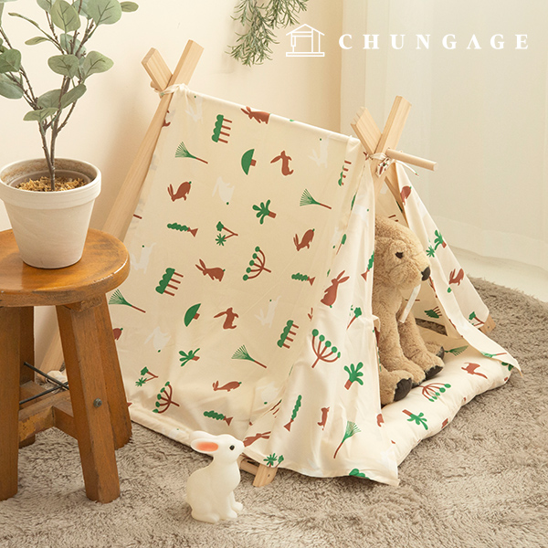 Poly fabric 兔子佈料半超絲纖維寬廣Choco Rabbit M009