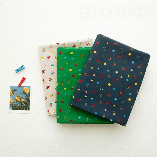 1 片亞麻布寬亞麻布花卉圖案花 11 枝染色糖果花 3 種類型