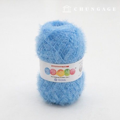 幸福洗滌紗 閃光針織紗 Scrubber knitting 亮藍色 009