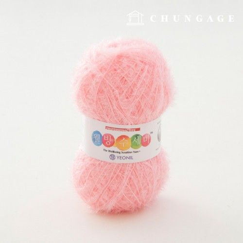 幸福洗刷紗 金蔥針織紗 Scrubber knitting 亮粉色 041