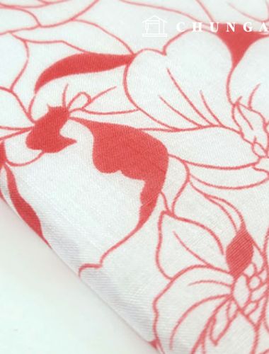 Asa Fabric 綿60支寬幅夏季花園紅