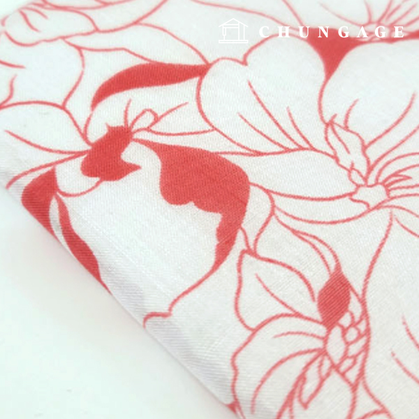 Asa Fabric 綿60支寬幅夏季花園紅