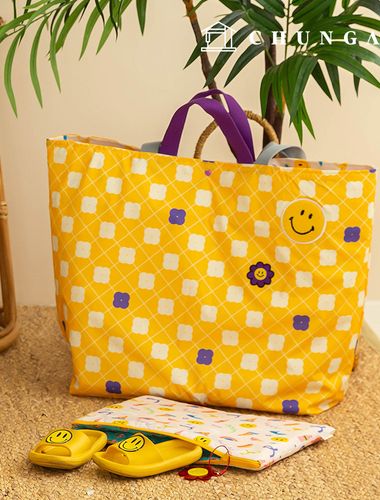 防水布 DTP 防水布 寬廣 格子佈料 Floral Pattern Fabric Loco Moco W096