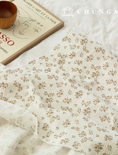 Yoru雙層紗布綿無螢光生物水洗花卉圖案布料小花