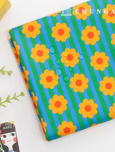 防水布 DTP 防水布 寬幅花卉花卉圖案布料 週日心情 W108