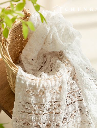 蕾絲布料 Impact Russell Net Embo Stripes 布料 Heaven