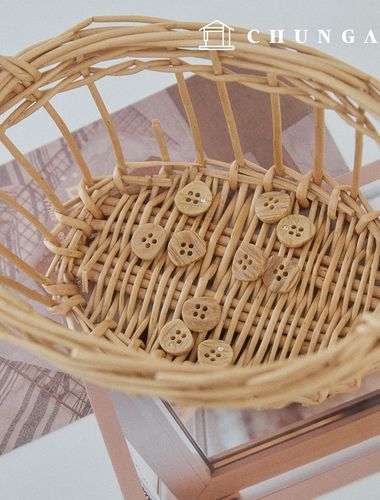 木質立方體圖案4孔紐扣衣服製作