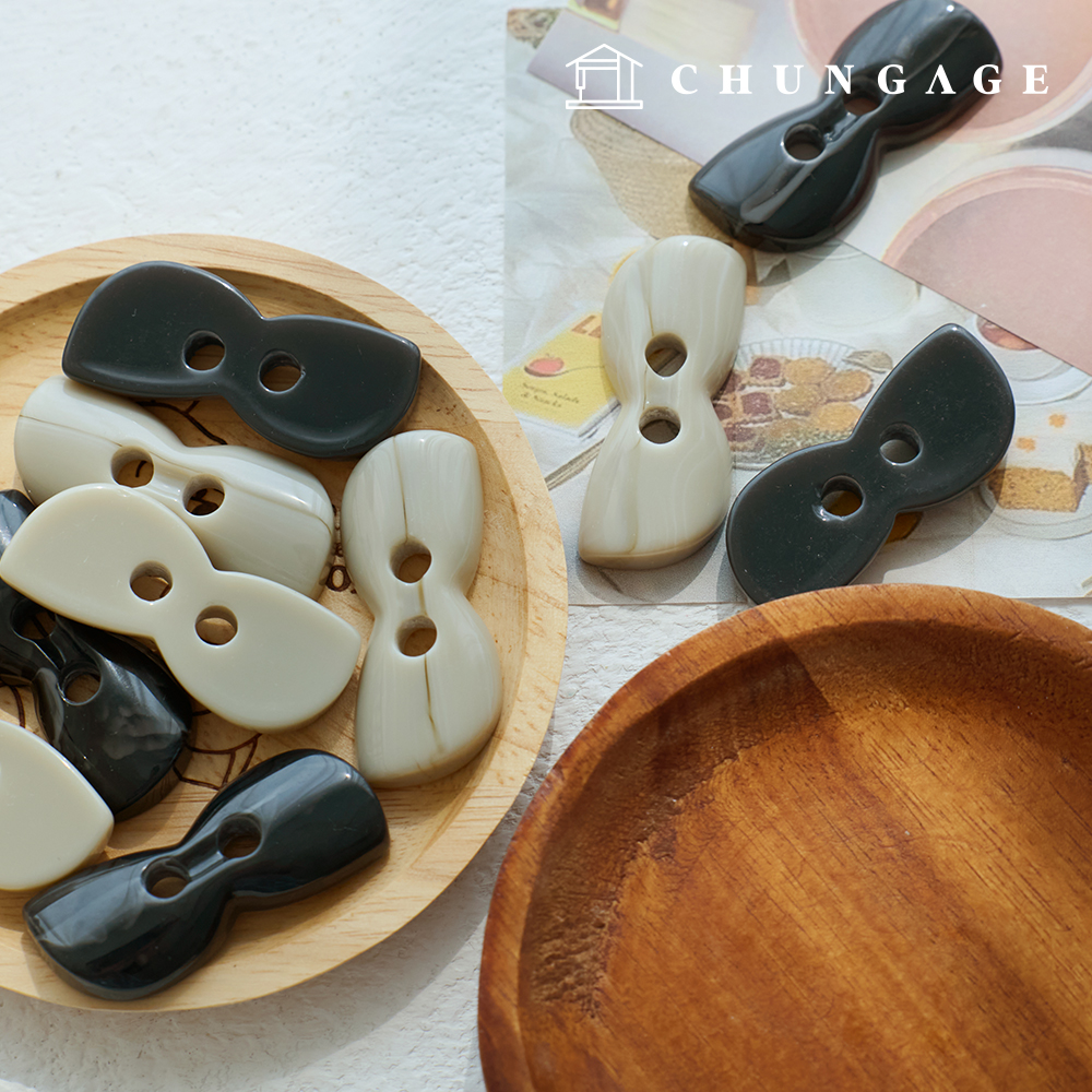 製作獨特的大型雙孔樹脂紐扣