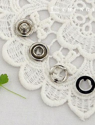 Gashidot snap 金屬蓋珍珠外套按扣彩色扣環 11mm