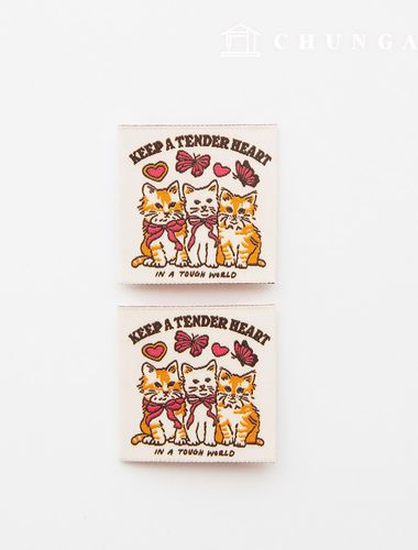 棉標雙焊織嘜 貓兄弟 2pcs