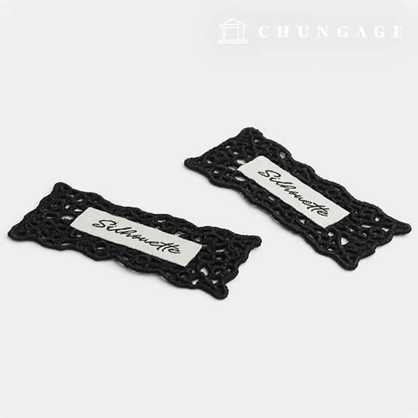 縫紉標籤剪影 蕾絲 黑色 66990