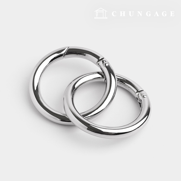 O型環開口型40mm 箱包配件鑰匙圈鑰匙圈銀色74276