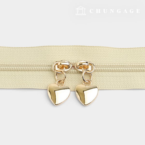 拉鍊頭滑塊 5 愛心金色 66957