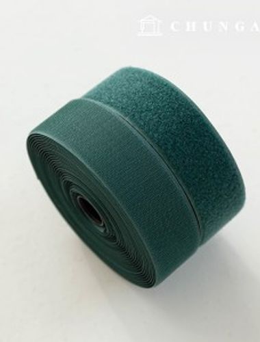 魔鬼氈黏性10卷雙面魔鬼氈女裝縫紉膠帶50mm深綠色