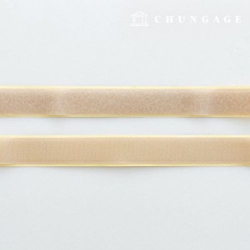 魔鬼氈黏性25mm黏扣帶1片雙面女裝米色