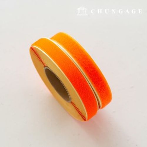 魔鬼氈 10捲裝 雙面魔鬼氈 黏性膠帶 25mm 橙黃色