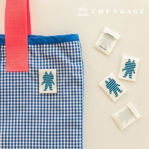 棉標雙折藍色剪影 5pcs KL085