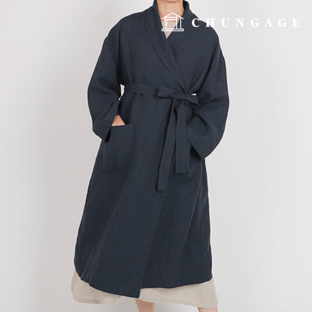 女用寬邊裹身單層外套P1822製作圖解