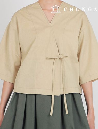 如何製作女式融合韓服（女襯衫）P1824