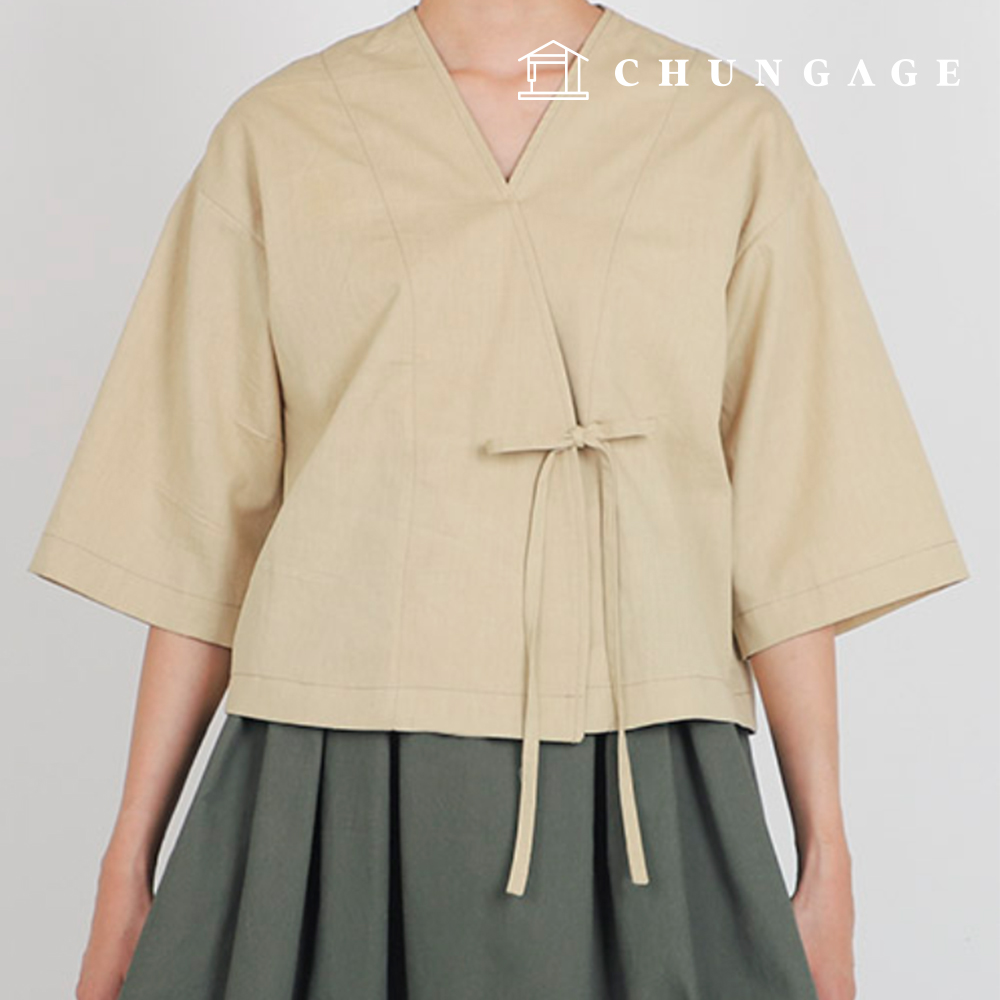 如何製作女式融合韓服(女襯衫)P1824