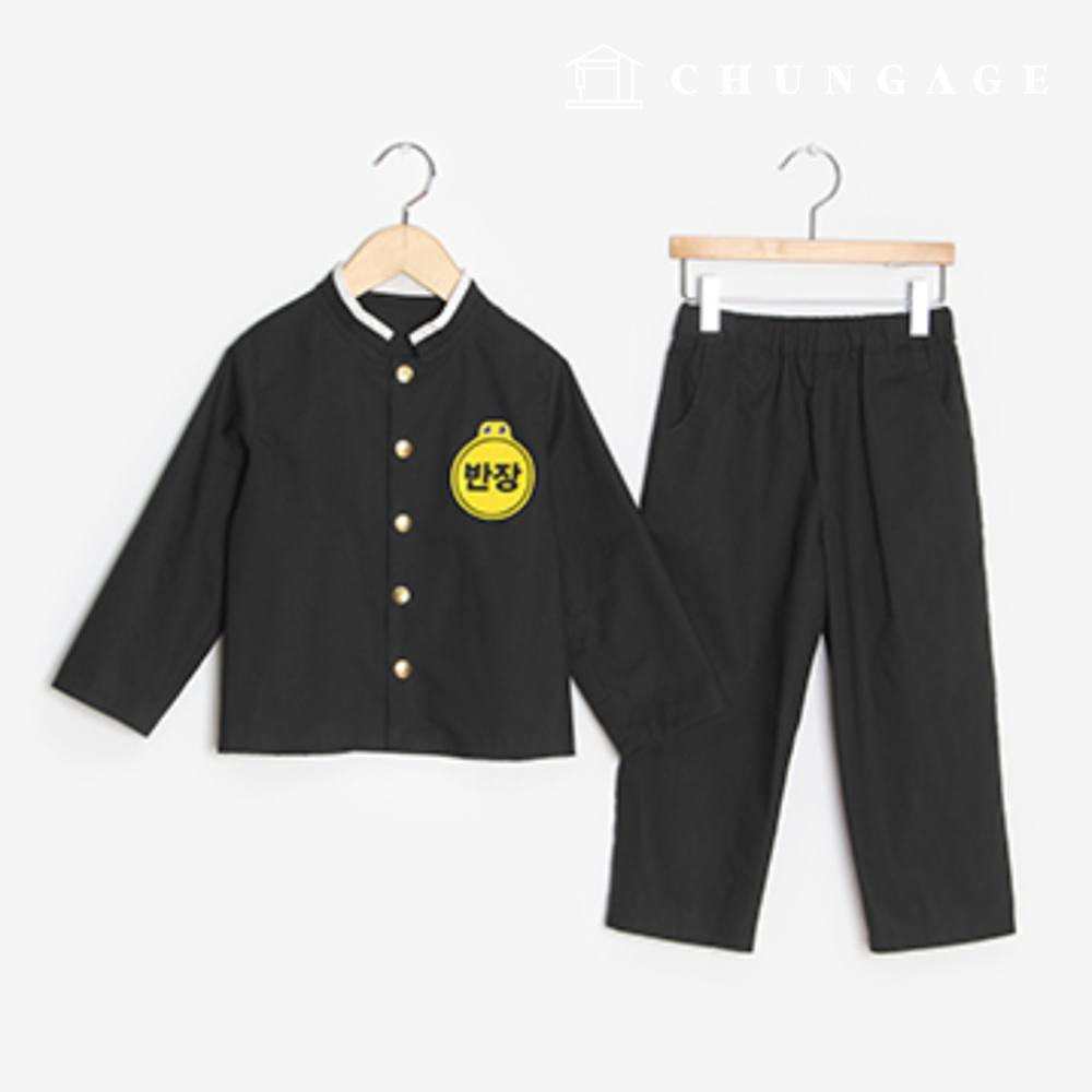 圖案兒童復古校服褲上下衣P1565