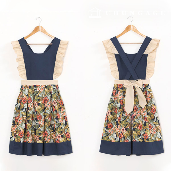 女士荷葉邊圍裙(帶肩帶)教程 P826