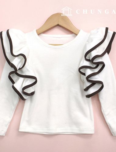 圖案兒童2中荷葉邊T型衣服製作 P013