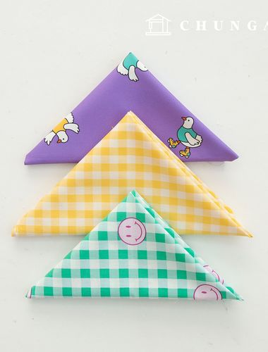 布料包格子碎布笑臉動物鴨子棉黃綠紫塊布3種147