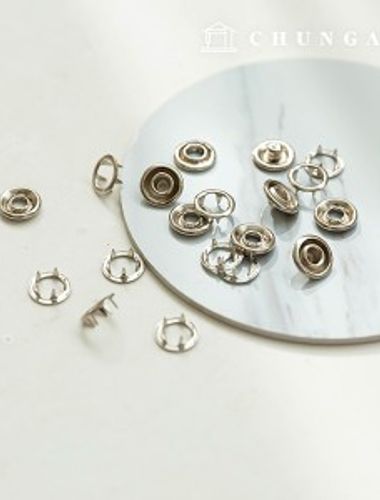 刺點按扣 金屬蓋 珍珠夾克按扣 銀色紐扣 11mm