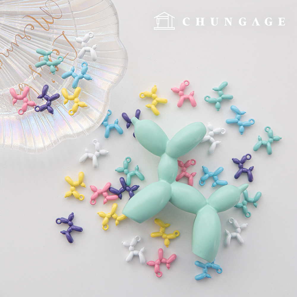 迷你氣球小狗鑰匙圈吊飾 5 件裝