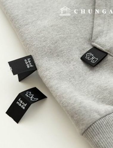 棉質標籤插入標籤黑色小心形動物 3 件裝 KL090