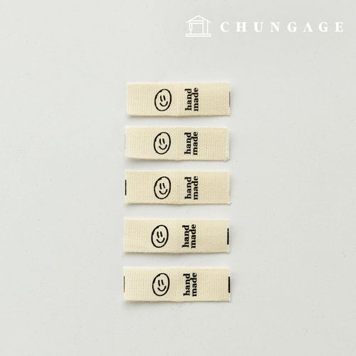 棉質標籤插入標籤 5 件 手工迷你微笑