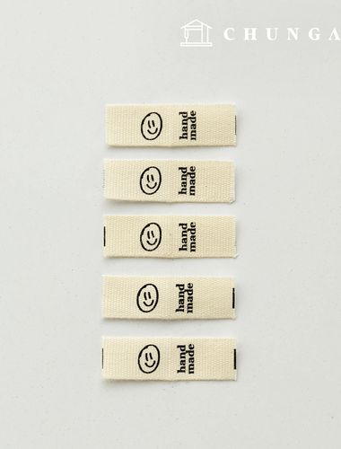 棉質標籤插入標籤 5 件 手工迷你微笑