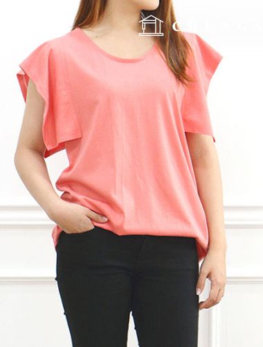 如何製作女用褶蚺翅膀T卹 P646