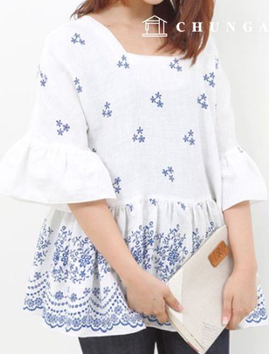 圖案女用褶皺女裝製作 P452