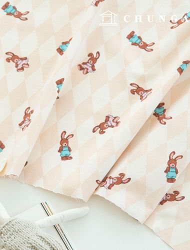 棉、超細紗、羊毛、冬季、菱形格紋、菱形兔子