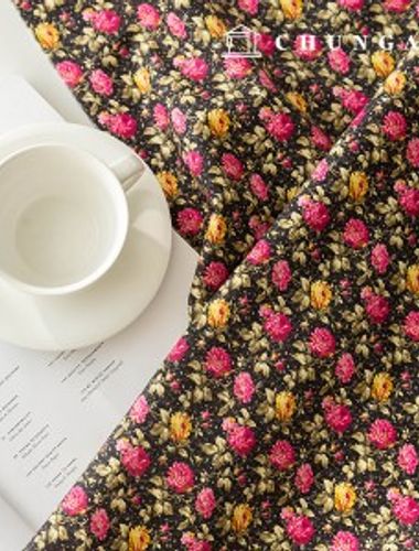 棉織物 DTP 花卉圖案花卉織物 20 尺寸盛開的玫瑰