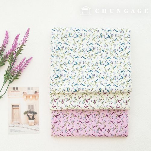 棉布花朵圖案花朵布料20枝寬維羅妮卡3種