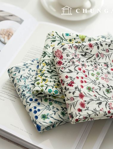 棉布花朵圖案花朵布料 20 片寬度蘇菲 3 種類型