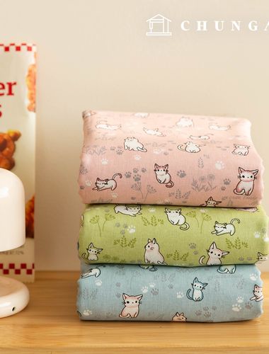 棉布動物貓布20片寬米亞永3種