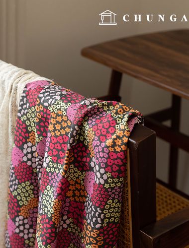 棉質牛津花朵圖案舒適花園布料