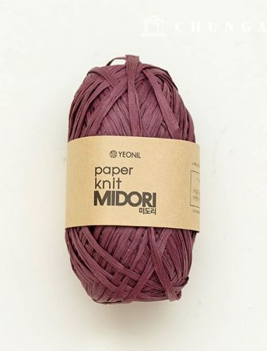 紙線 Midori 夏季編織線 藤製韓國紙線 酒紅色 002