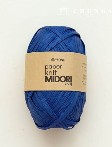 紙線 Midori 夏季針織線 藤製韓國紙線 Indigo 003