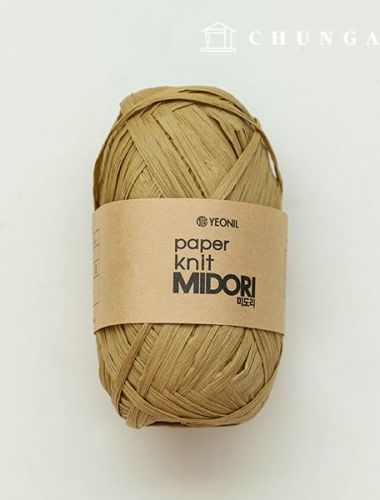 紙線 Midori 夏季針織線 藤條 韓國紙線 黃米色 204