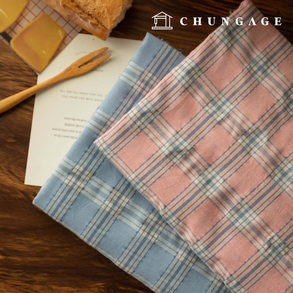 格紋布 棉質染色水洗波紋布 寬幅剃鬍愛 2款