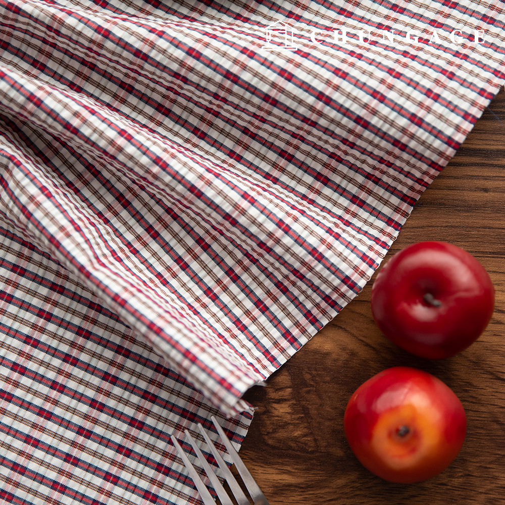 棉質布料 格子圖案 布料 紅色 紅色