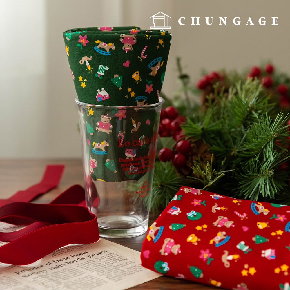 40片純棉高密度聖誕布料 Merry Toyland 2種