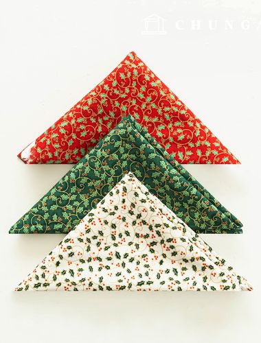 聖誕布料套裝，40 片棉布，迷你花邊，3 包，155